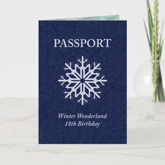 Convite winter wonderland passport 18th birthday (Frente)