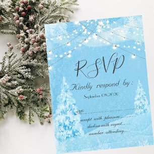 Convite Winter Wonderland, Pine Tree RSVP