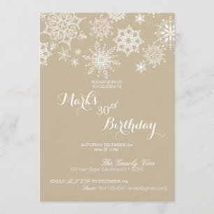 Convite Winter Wonderland Snowflake Birthday Invite