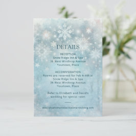 Convite Winter Wonderland Snowflake Detalhes do Casamento