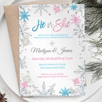 Winter Wonderland Snowflake Gender Reveite Invite