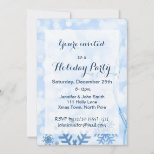 Convite Winter Wonderland Snowflake Ice Holiday