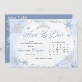 Convite Winter Wonderland Snowflake Salvar Data