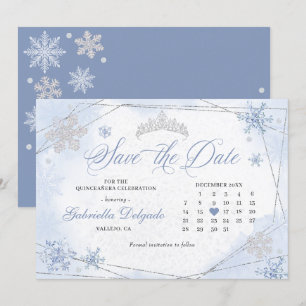 Convite Winter Wonderland Snowflake Salvar Data