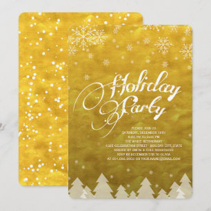 Convite Winter Wonderland Snowflakes Festa de Férias de O