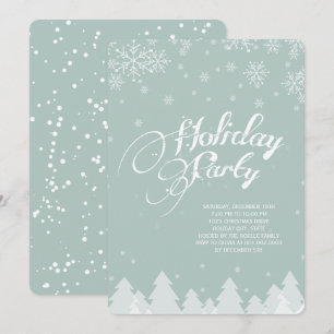 Convite Winter Wonderland Snowflakes Foliday Party