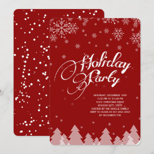 Convite Winter Wonderland Snowflakes Foliday Party