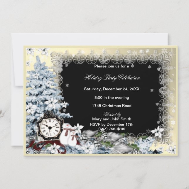 Convite Winter Wonderland Snowman Festa de Natal Convide (Frente)