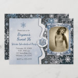 Convite Winter Wonderland Sweet 16 Party Photo Invitations<br><div class="desc">Winter Wonderland Sweet 16 Party Photo Invitations.</div>