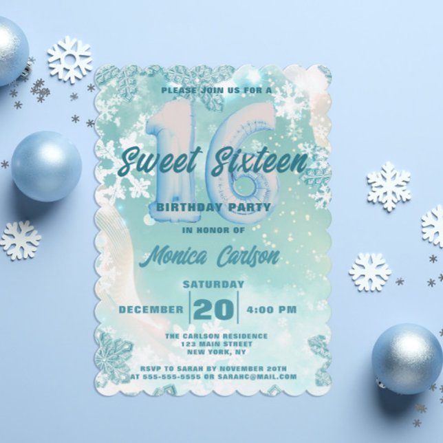 Convite Winter Wonderland Sweet Six Birthday (Criador carregado)