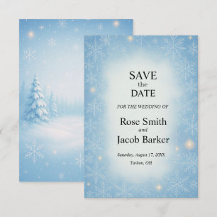 Convite Winter Wonderland Wedding Save Date (Casamento Won