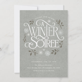 Convite Winter Woodland Holiday Soiree Invitation