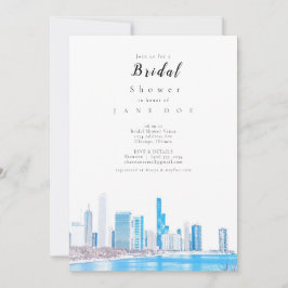 Convite Wintery Chicago Skyline Chá de panela