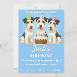 Convite Wire Hair Fox Terriers Birthday Party