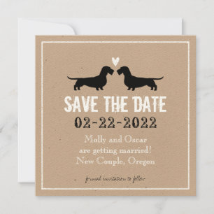 Convite Wire Haired Dachshances Casamento Salvar a Data