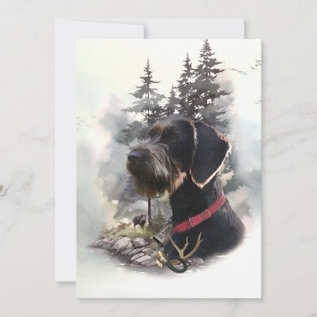 Convite Wirehaired Pointer Alemão, GWP (Frente)