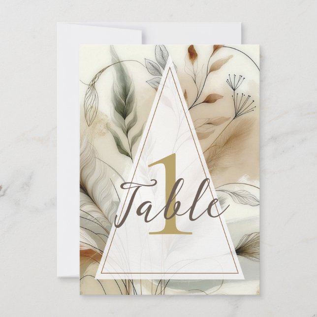 Convite Wispy Greenery Modern Botanical Boho Mesa (Frente)