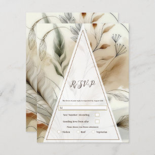 Convite Wispy Greenery Modern Botanical Boho Wedding RSVP