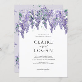 Convite Wisteria Dusty Purple Watercolor Invitation