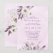 Wisteria Lavanda White Roses Casamento Chic