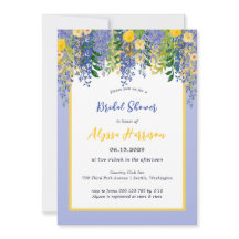 Wisteria Watercolor Chá de panela Floral