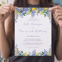 Wisteria Watercolor Lavanda Blue Floral Casamento