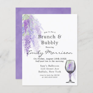 Convite Wisteria Wine Glass Brunch & Bubble Invent