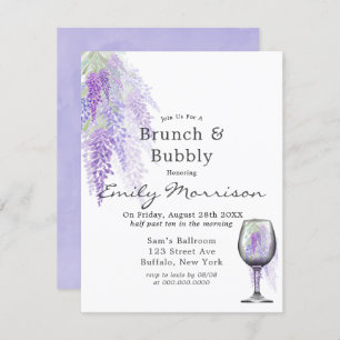 Convite Wisteria Wine Glass Brunch & Bubble Invent