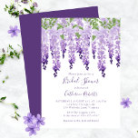 Convite Wisteria Wisteria Purple Floral Chá de panela<br><div class="desc">Watercolor Wisteria Purple Floral Convites de chá de panela apresenta elegantes flores de wisteria de aquarela em lavanda macia e roxo com folhas verdes sobre fundo branco com as informações de Chá de panela abaixo. Personalize editando o texto nas caixas de texto. Projetado para você pelo Evco Studio www.zazzle.com/store/evcostudio</div>