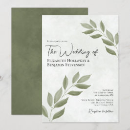 Convite Wistful Deixa O Elegante Casamento Verde Moderno