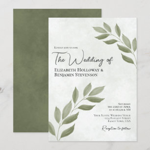 Convite Wistful Deixa O Elegante Casamento Verde Moderno