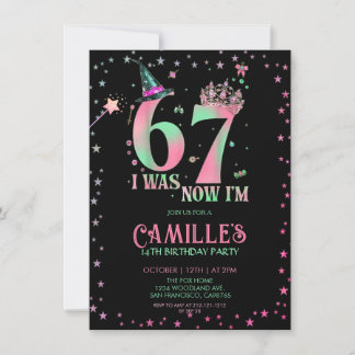 Convite  Witch Birthday I Was 6 Now I'm 7