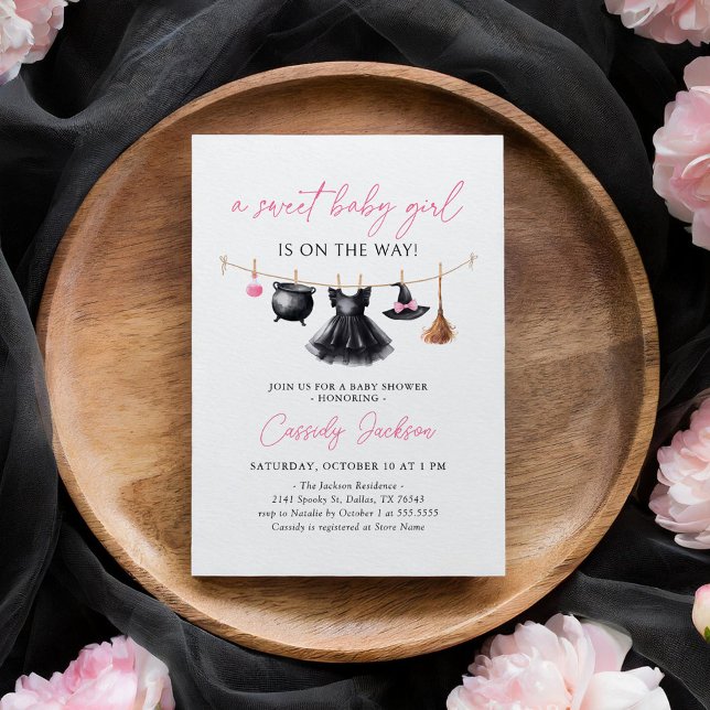 Convite Witch Clothesline Halloween Baby Shower (Criador carregado)