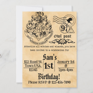 Convite Witches and Wizards Birthday Invitation