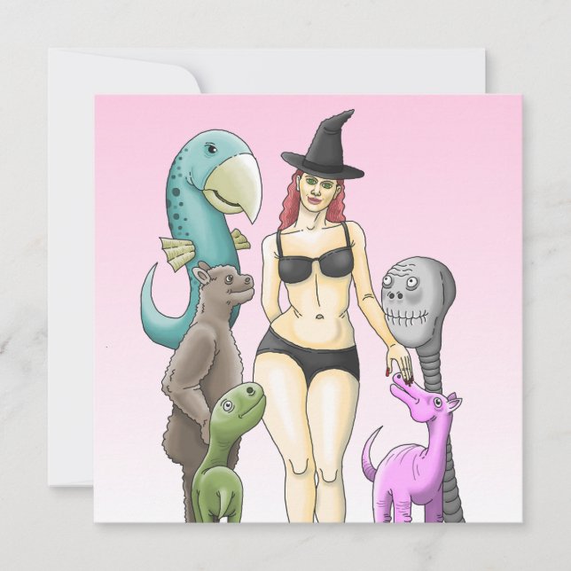 Convite Witch's Halloween Party (Frente)