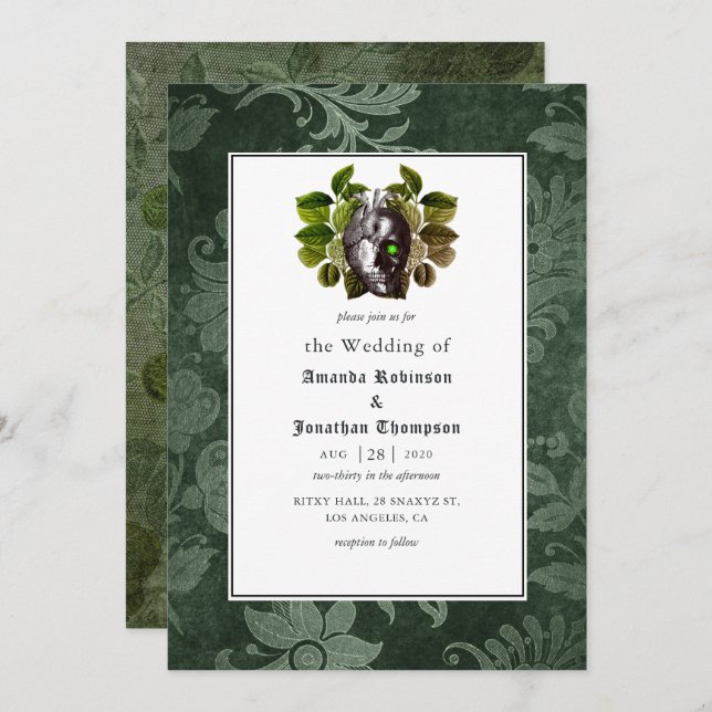 Convite Witchwood Gothic Wedding (Frente/Verso)