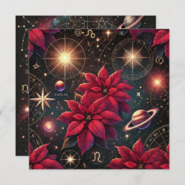 Convite Witchy Celestial Poinsettia Scrapbook