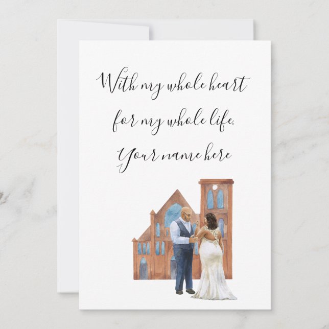 Convite WIth O Meu Coração Inteiro Ilustrado Enclo Casal N (Frente)