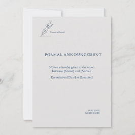 Convite Witness Pen- Minimalist Elopement Announcement 