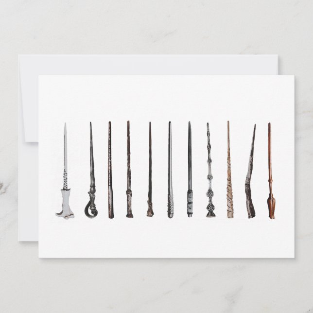 Convite Wizard Wands (Frente)
