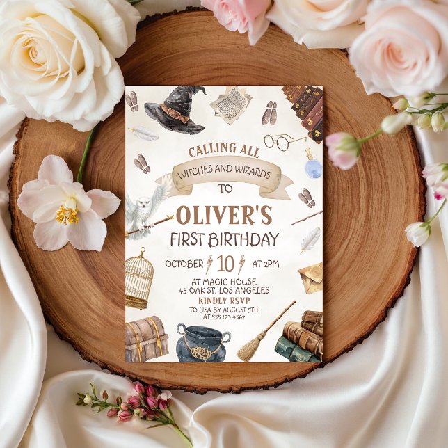 Convite Wizards Birthday Invitation (Criador carregado)