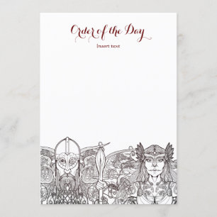 Convite Woden & Fríge Wedding Order of the day