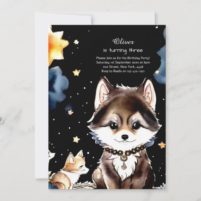 Convite Wolf Birthday (Frente)