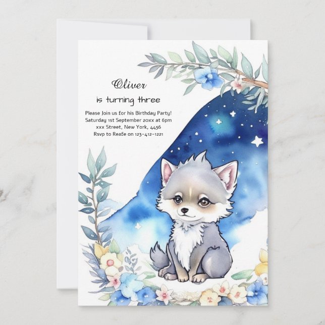 Convite Wolf Birthday (Frente)