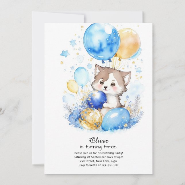 Convite Wolf Birthday (Frente)