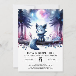 Convite Wolf Birthday da fantasia personalizada