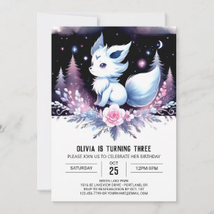 Convite Wolf Birthday de fantasia moderna