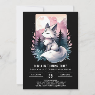 Convite Wolf Birthday Mínimo Magnético