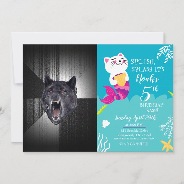 Convite Wolf Meme Insano (Frente)