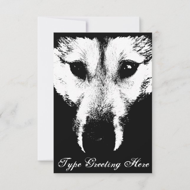 Convite Wolf Pup Invitations Personalizar Rouco Wolf Card (Frente)